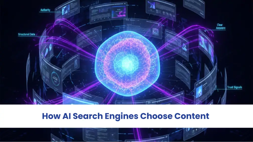 How AI search engines choose content using structured data, authority, and trust signals.